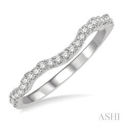 1/5 Ctw Curvy Round Cut Diamond Wedding Band in 14K White Gold