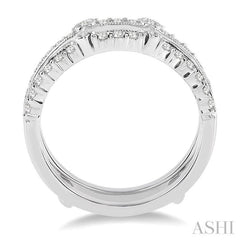 1/2 Ctw Round Cut Diamond Insert Ring in 14K White Gold