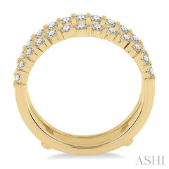 5/8 Ctw Round Cut Diamond Insert Ring in 14K Yellow Gold