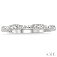 1/6 Ctw Marquise Mount Round Cut Diamond Stackable Band in 14K White Gold