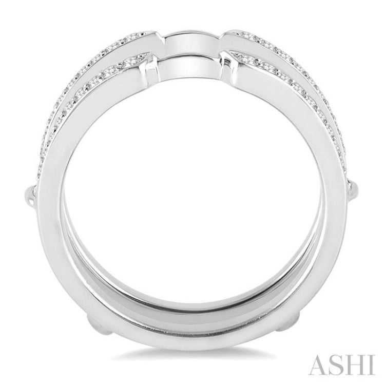 1/3 Ctw Round Cut Diamond Insert Ring in 14K White Gold