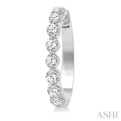 2 Ctw Prong Set Round Cut Diamond Hoop Earrings in 14K White gold