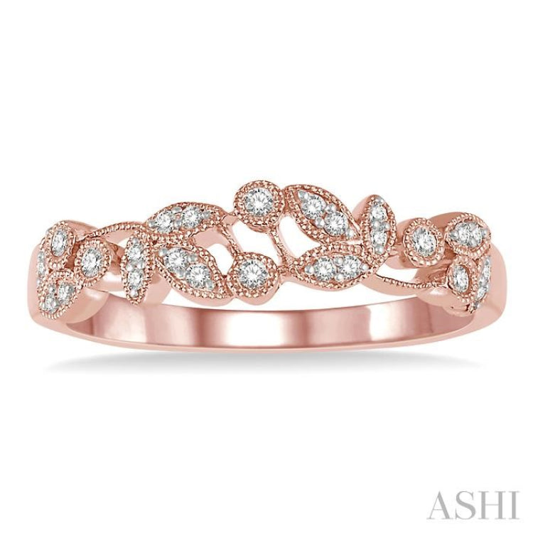 1/6 Ctw Round Cut Diamond Wedding Band in 14K Rose Gold