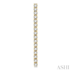 3 Ctw Single Line Drop Round Cut Diamond Tennis Earrings in 14K Yellow Gold