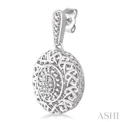 1/20 Ctw Round Cut Diamond Fashion Earrings in Sterling Silver