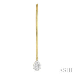 1/3 Ctw Pear Shape Dangler Lovebright Round Cut Diamond Earring in 14K Yellow and White Gold