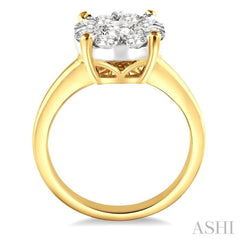 2 Ctw Lovebright Round Cut Diamond Ring in 14K Yellow and White Gold