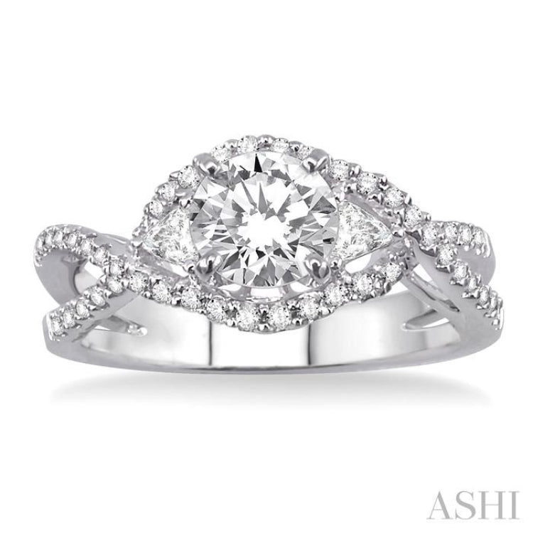 1/2 Ctw Diamond Semi-Mount Engagement Ring in 14K White Gold