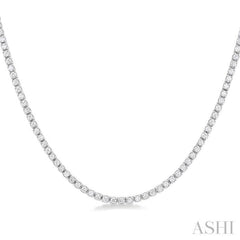1 Ctw Round Cut Diamond Halfway Tennis Necklace in 10K White Gold