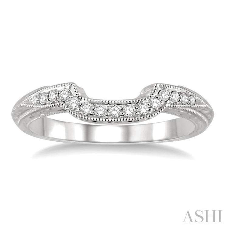 1/10 Ctw Round Cut Diamond Matching Wedding Band in 14K White Gold