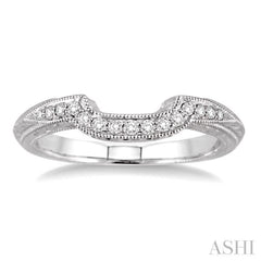 1/10 Ctw Round Cut Diamond Matching Wedding Band in 14K White Gold