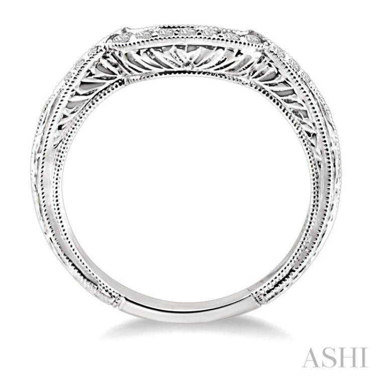 1/10 Ctw Round Cut Diamond Matching Wedding Band in 14K White Gold