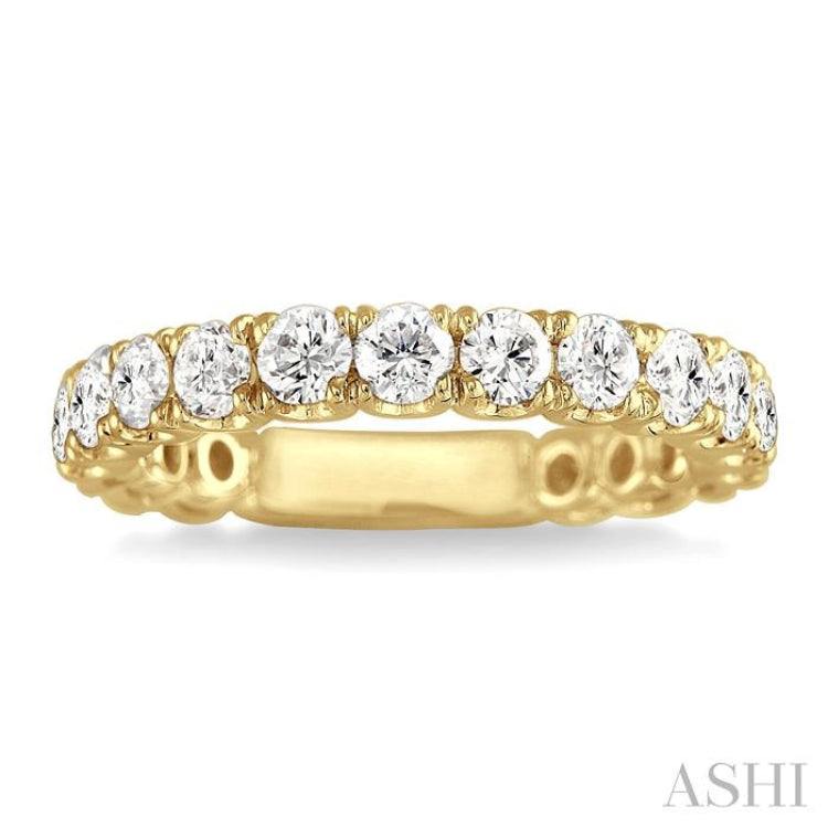 1 1/5 Ctw Diamond Matching Wedding Band in 14K Yellow Gold