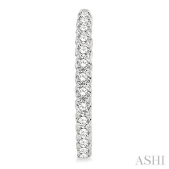 5 Ctw Inside-Out Round Cut Diamond Hoop Earrings in 14K White Gold