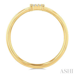 1/20 Ctw Initial 'H' Round Cut Diamond Fashion Ring in 10K Yellow Gold