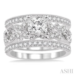 3/4 Ctw Diamond Semi-mount Ring Set in 14K White Gold