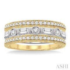 7/8 Ctw Diamond Stackable Band Set in 14K Yellow and White gold