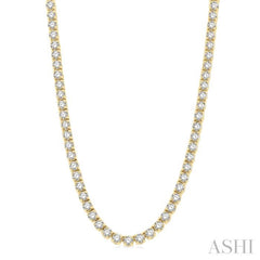 15 Ctw Round Cut Diamond Tennis Necklace in 14K Yellow Gold