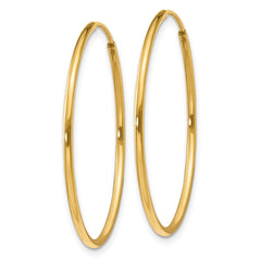 14k 1.2x30mm Polished Endless Tube Hoop Earrings