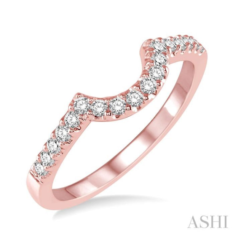 1/4 Ctw Round Diamond Wedding Band in 14K Rose Gold