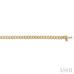 1/3 Ctw Round Cut Diamond Curb & Cuban Bracelet in 14K Yellow Gold