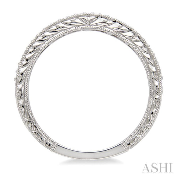 1/10 Ctw Round Cut Diamond Wedding Band in 14K White Gold