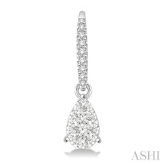1/2 Ctw Pear Shape Diamond Lovebright Earrings in 14K White Gold