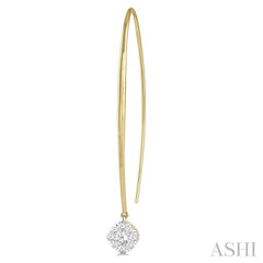 1/2 Ctw Cushion Shape Lovebright Round Cut Diamond Earring in 14K Yellow & White Gold