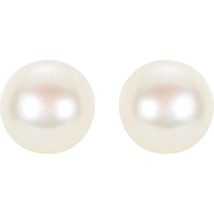 14K Yellow Gold Panache® Cultured White Freshwater Pearl Stud Earrings