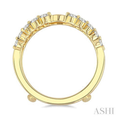 1/2 Ctw Graduated Prong Set Round Cut Diamond Insert Ring in 14K Yellow Gold