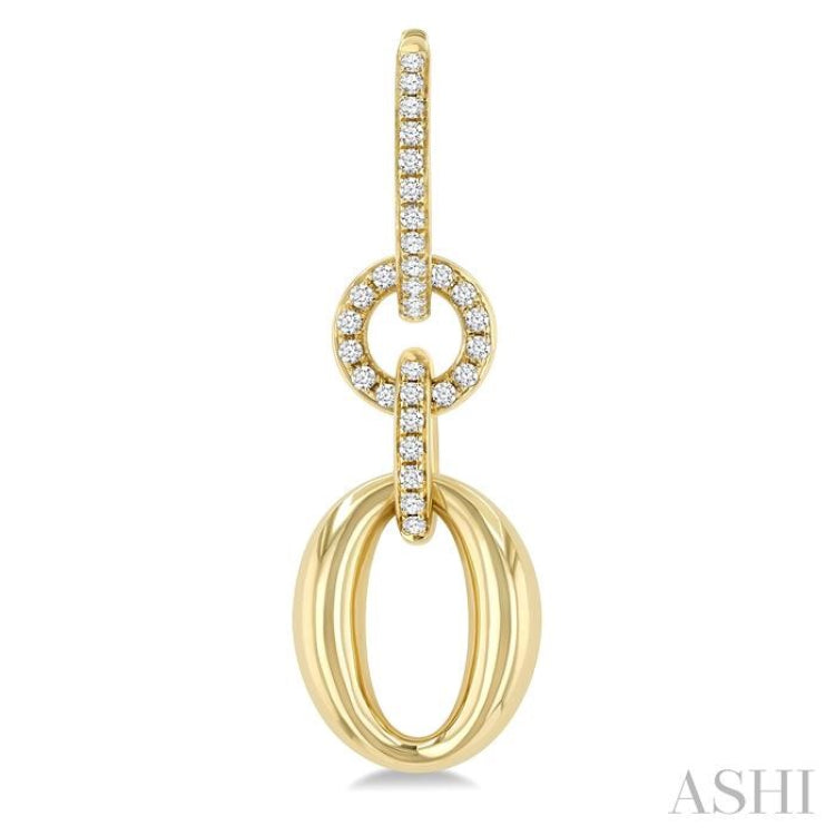 1/2 Ctw Interlocked Ovals and Circles Round Cut Diamond Aeris Gold Fashion Earrings in 14K Yellow Gold