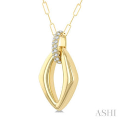 1/4 Ctw Open Window Marquise Shape Round Cut Diamond Aeris Gold Fashion Pendant With Chain in 14K Yellow Gold