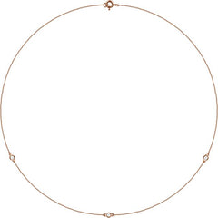 14K Rose Gold 1/5 CTW Natural Diamond 3-Station 18" Necklace