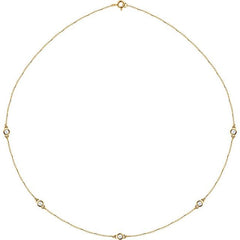 14K Yellow Gold 1/2 CTW Natural Diamond 5-Station 18" Necklace