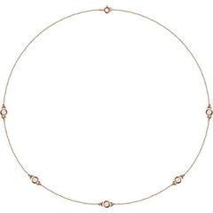 14K Rose Gold 3/4 CTW Natural Diamond 5-Station 18" Necklace