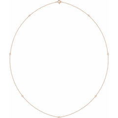 14K Rose Gold 1 3/4 CTW Natural Diamond 7-Station 24" Necklace