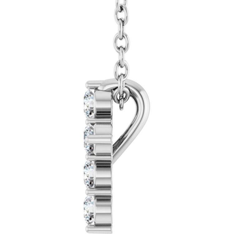14K White Gold 1/6 CTW Natural Diamond Cross 16-18" Necklace