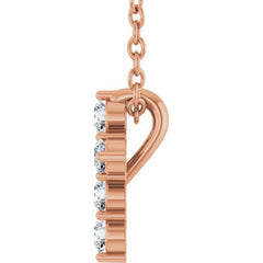 14K Rose Gold 1/6 CTW Natural Diamond Cross 16-18" Necklace