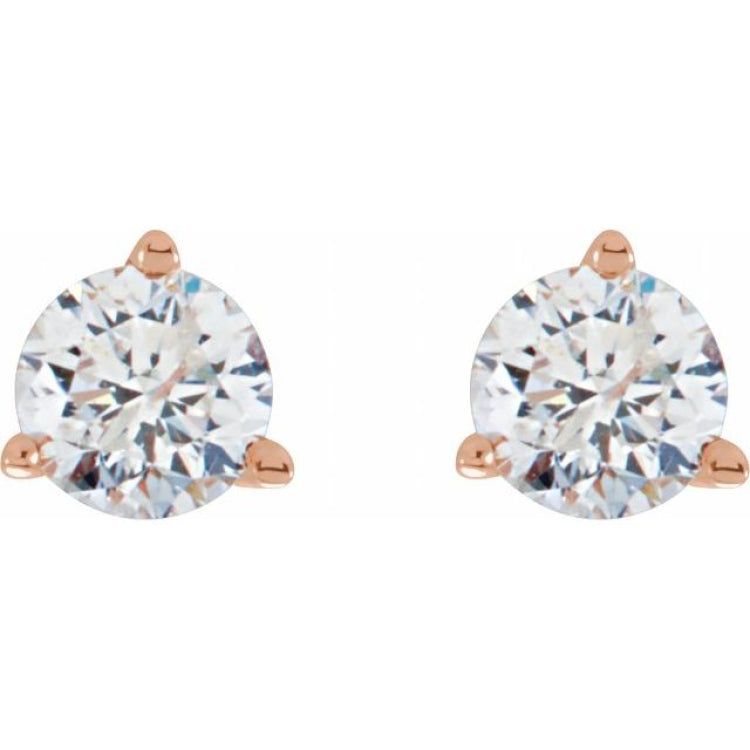 14K Rose Gold 1/4 CTW Natural Diamond Stud Earrings