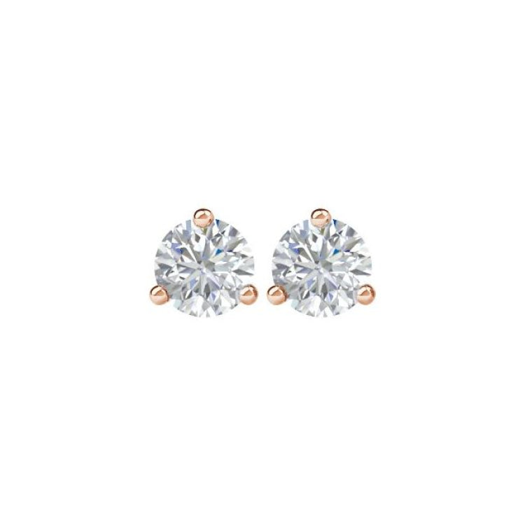 14K Rose Gold 1 1/5 CTW Natural Diamond Stud Earrings