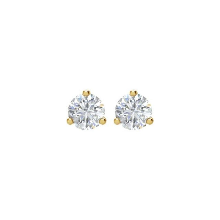 14K Yellow Gold 1 CTW Natural Diamond Stud Earrings