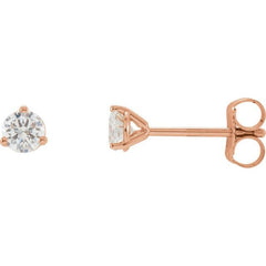 14K Rose Gold 1/5 CTW Natural Diamond Stud Earrings