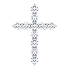 Sterling Silver 3/8 CTW Natural Diamond Cross Pendant