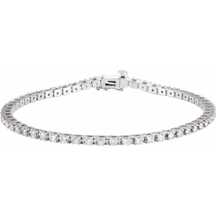 14K White Gold 2 1/4 CTW Lab-Grown Diamond Line 7 1/4" Bracelet