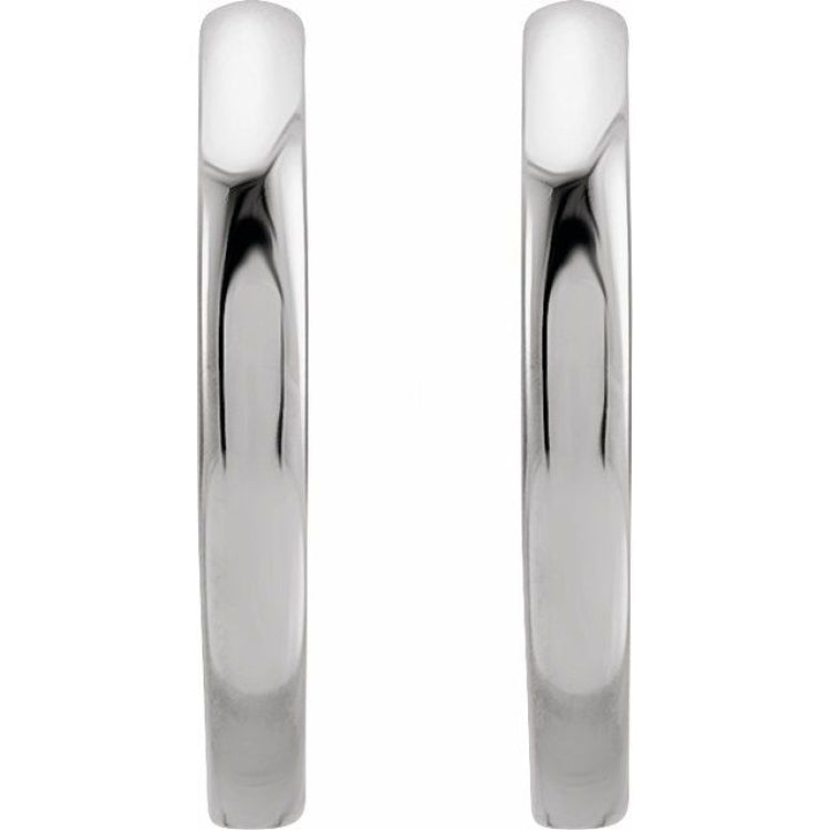 14K White Gold Hinged 12.5 mm Hoop Earrings