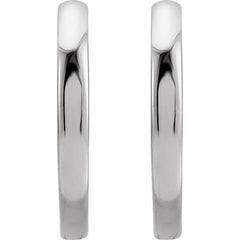 14K White Gold Hinged 12.5 mm Hoop Earrings