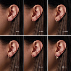 14K Rose Gold Hinged 12.5 mm Hoop Earrings