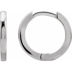 14K White Gold Hinged 15 mm Hoop Earring