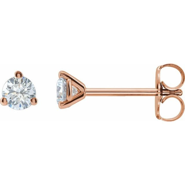 14K Rose Gold 3/4 CTW Lab-Grown Diamond Stud Earrings