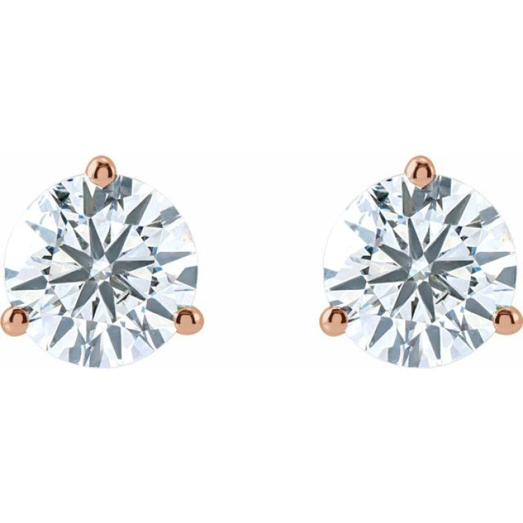 14K Rose Gold 2 CTW Lab-Grown Diamond Stud Earrings
